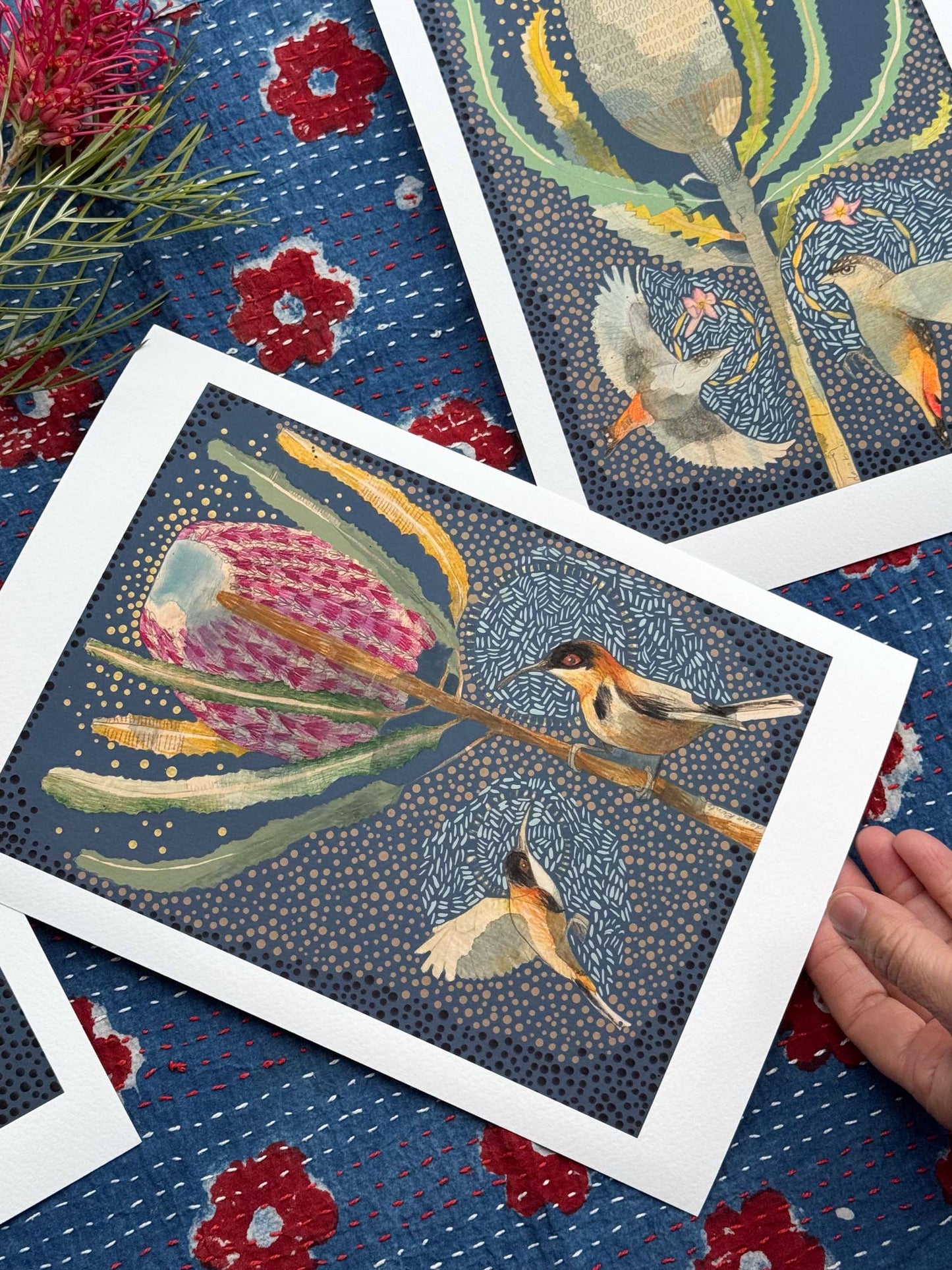 Striated Pardalote and Banksia Burdettii - Mini Print