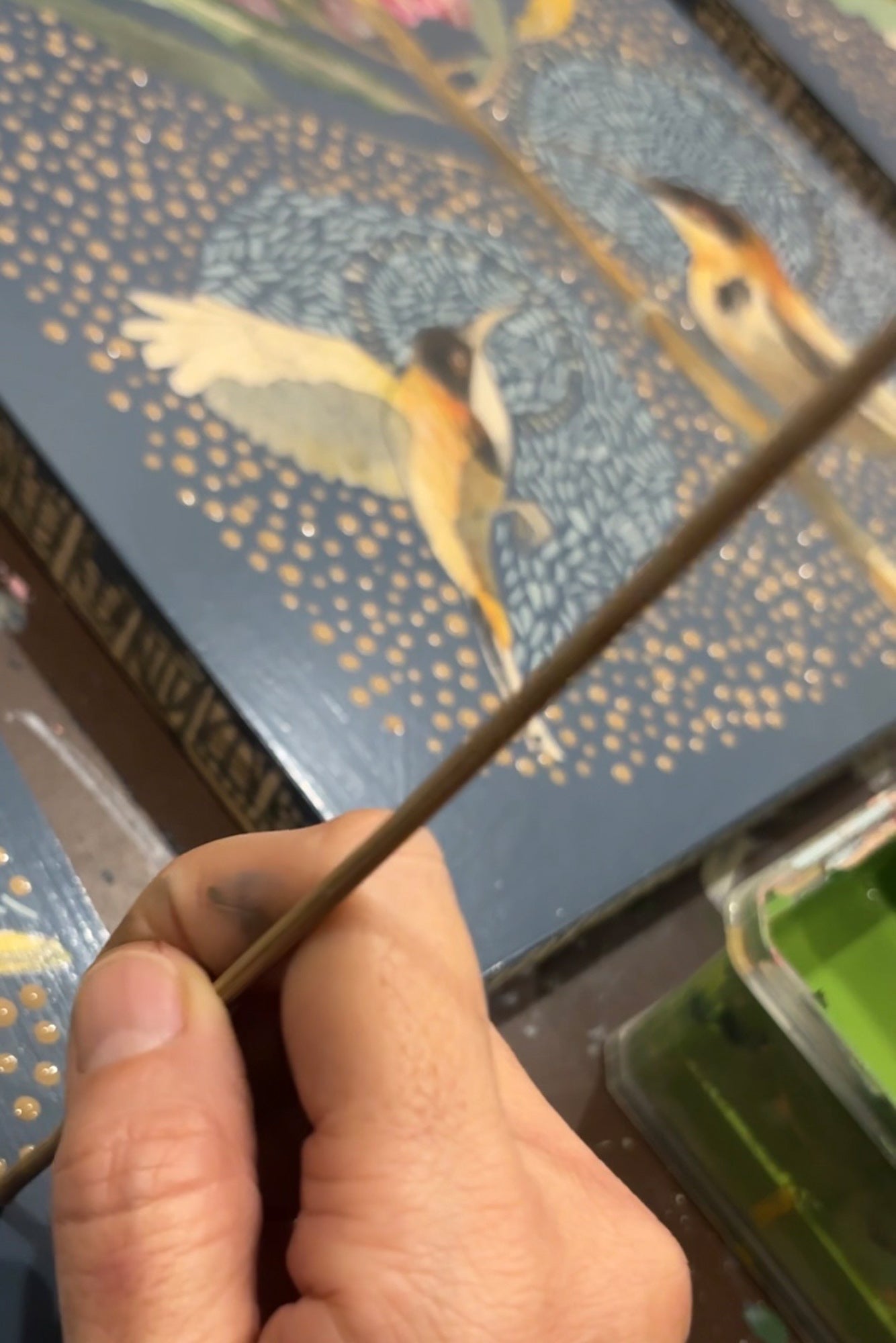 The Heart of Happiness - Eastern Spinebill and Banksia Menziesii Painting