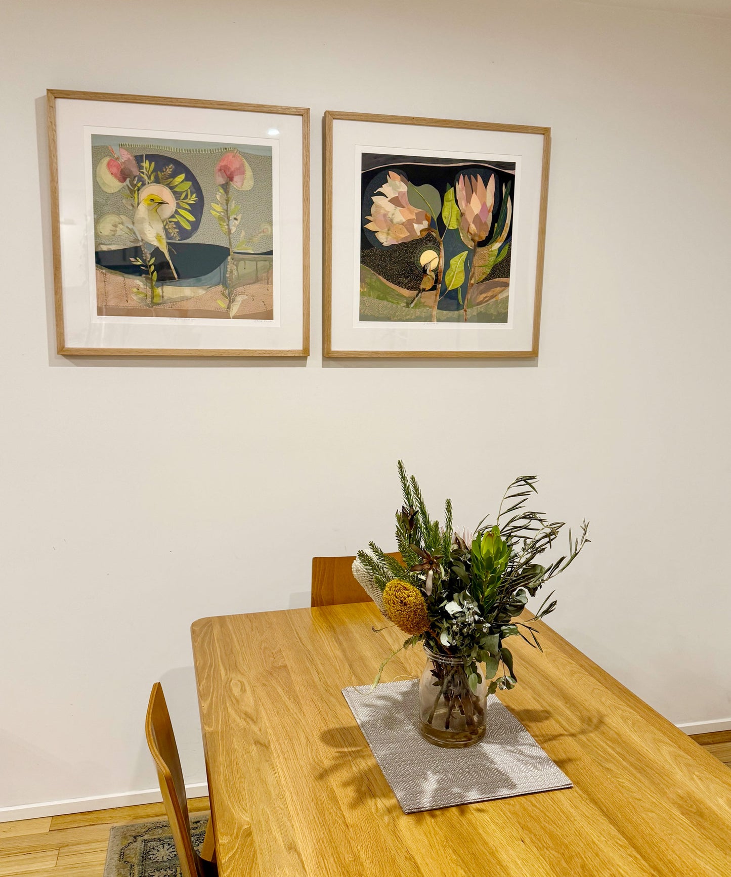 May Love Find You, White Plumed Honeyeater and Hot Pink Callistemon - Edition Print
