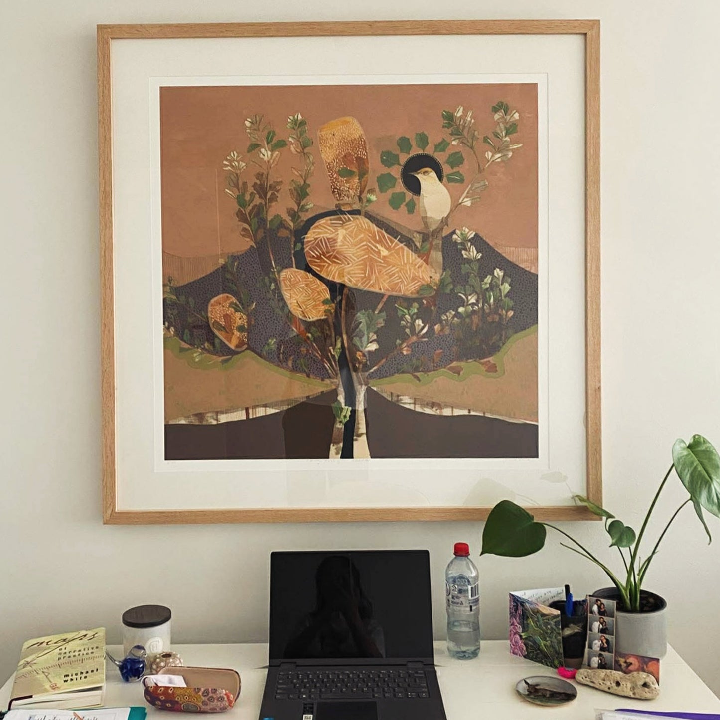I Only Kiss Your Shadow, Singing Honeyeater and Banksia - Edition Print