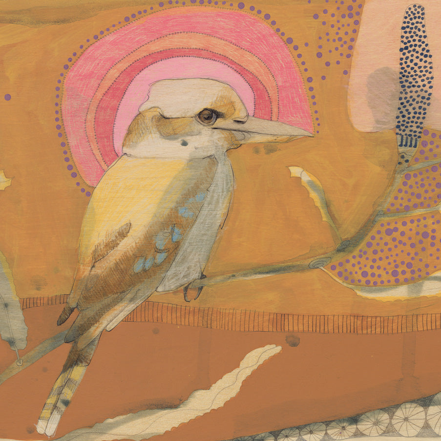 kookaburra and banksia | print