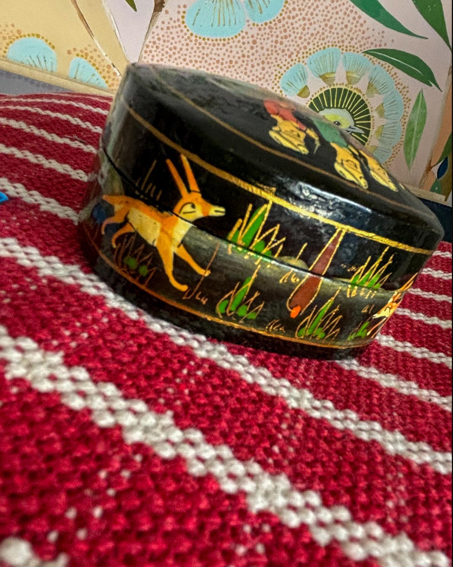 🐘 elephant trinket laquered box