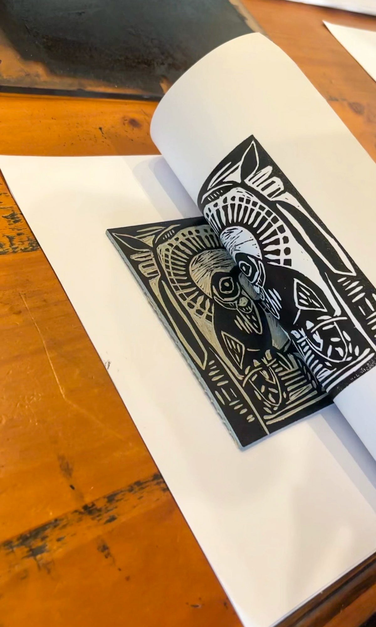 Eastern Spinebill Linocut 2