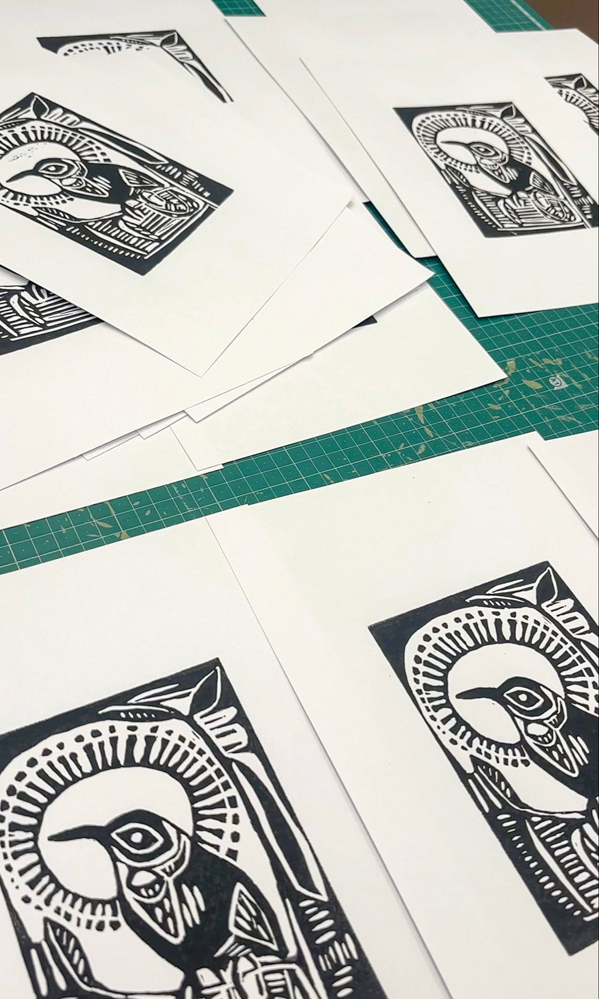 Eastern Spinebill Linocut 9