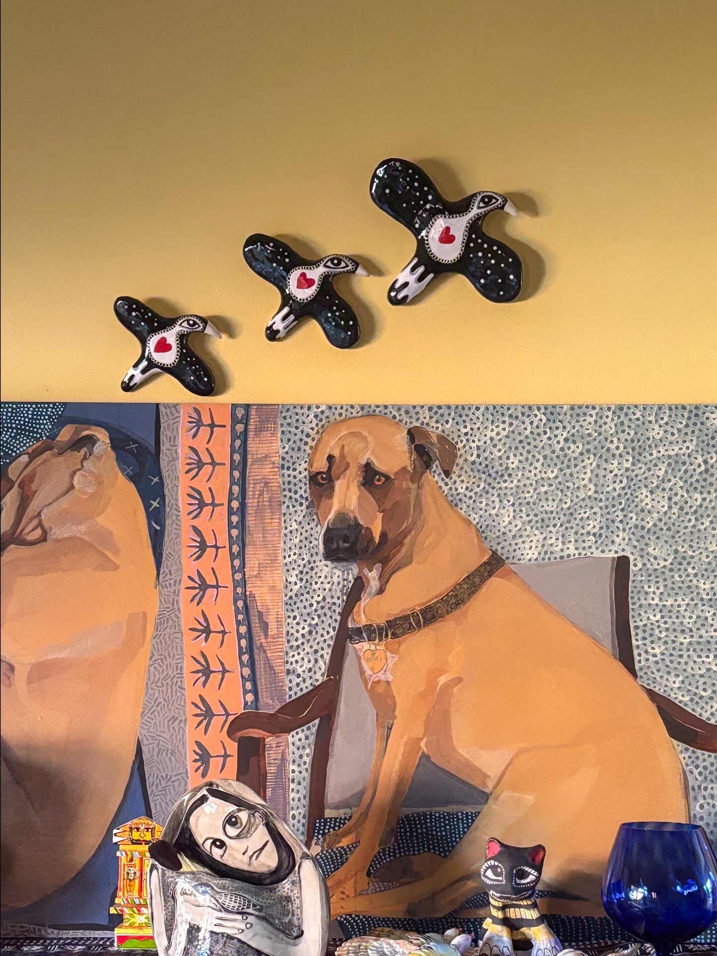 Mischief of Magpies (4) ☀️ Sun - Set of three wall hanging