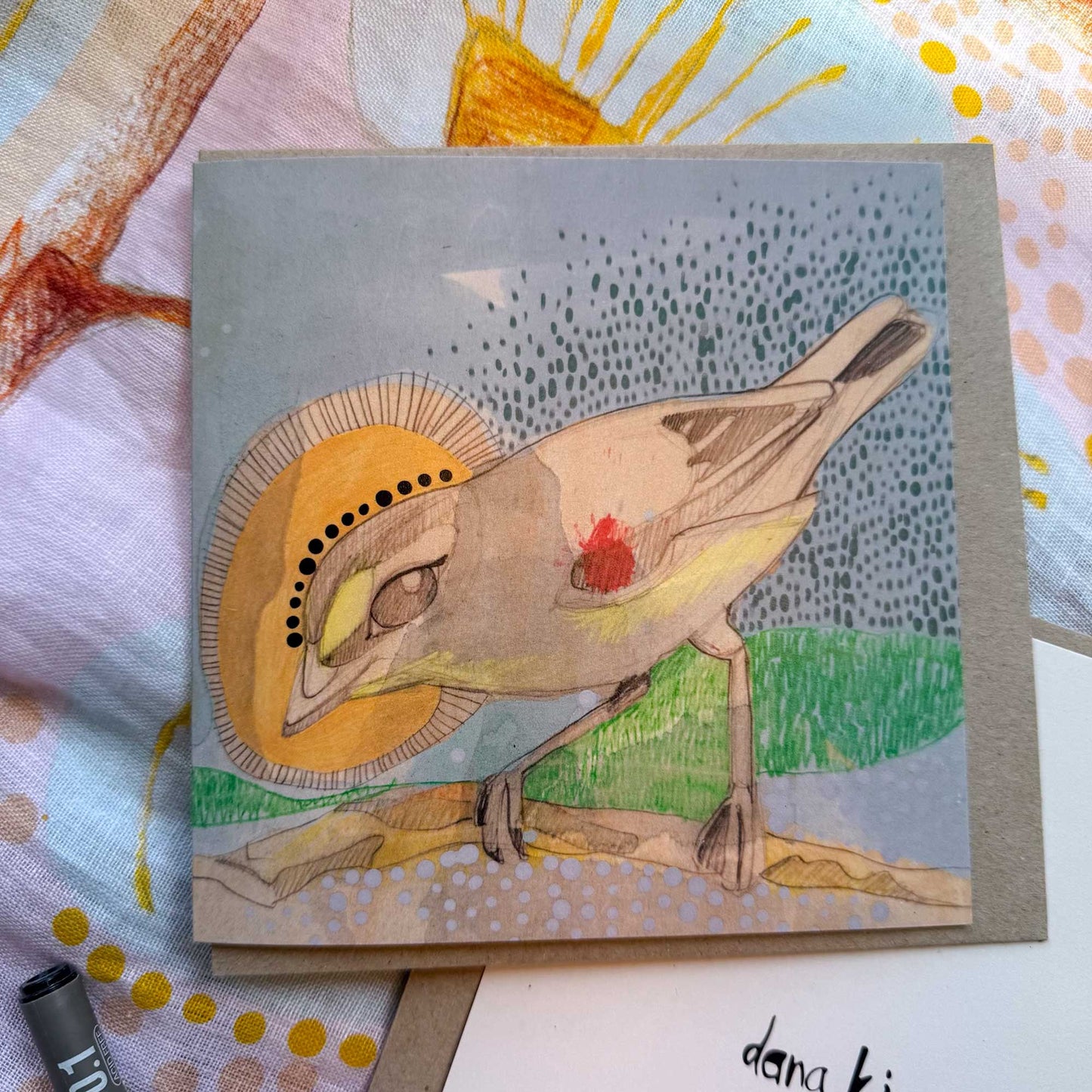 when love beckons you follow him, striated pardalote - card