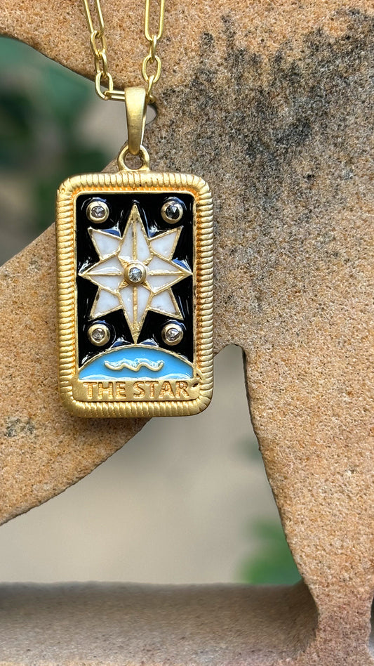 tarot card star ⭐️ meenakari pendant