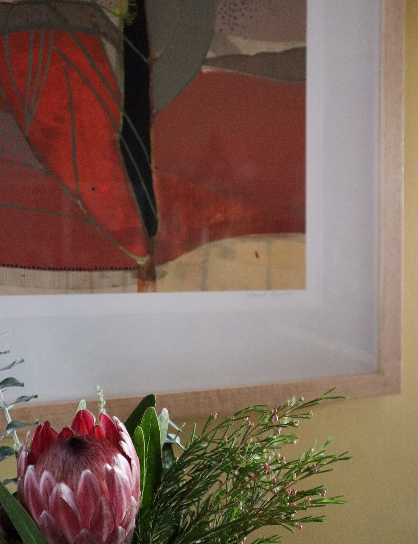 Sails on the Heart of the Wind, Sacred Ibis and Red Poker Hakea - Edition Print