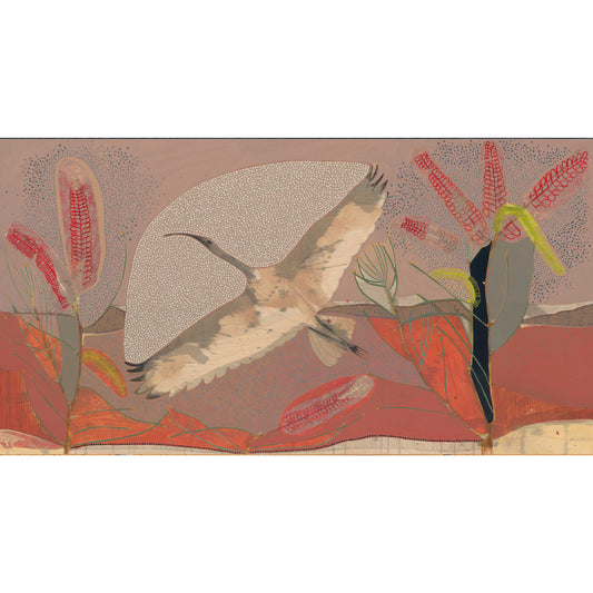 Sails on the Heart of the Wind, Sacred Ibis and Red Poker Hakea - Edition Print