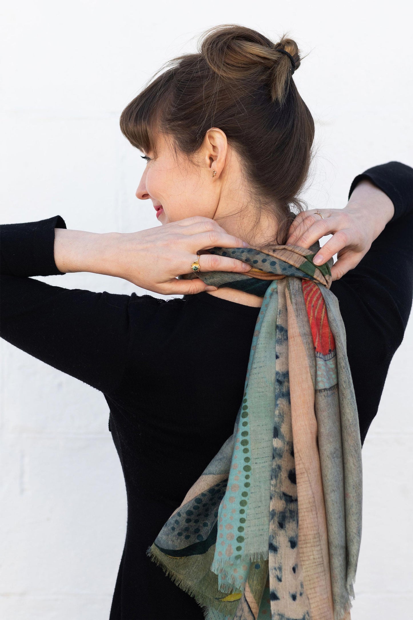 Silvereyes and Eucalyptus 🌺 Cashmere Wool Scarf