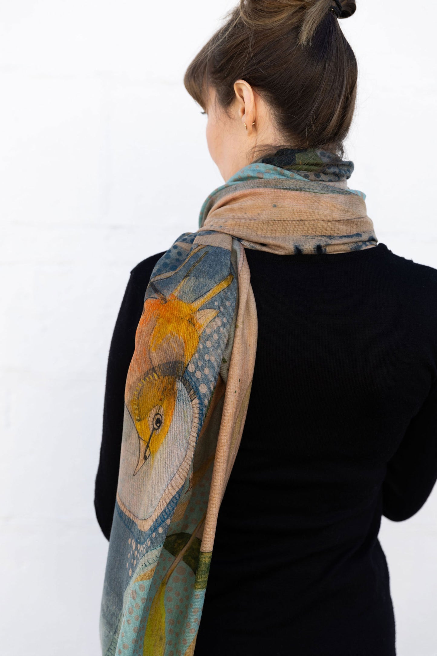 Silvereyes and Eucalyptus 🌺 Cashmere Wool Scarf