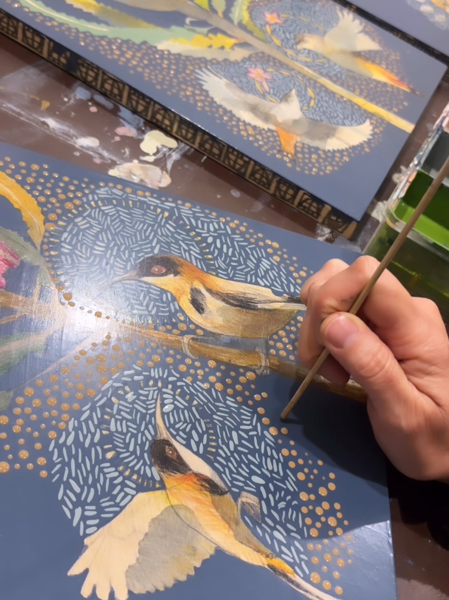 coming soon 🌿 The Heart of Happiness - Silvereye and Protea Painting