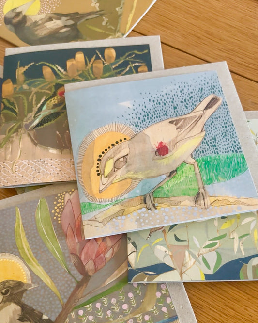 when love beckons you follow him, striated pardalote - card