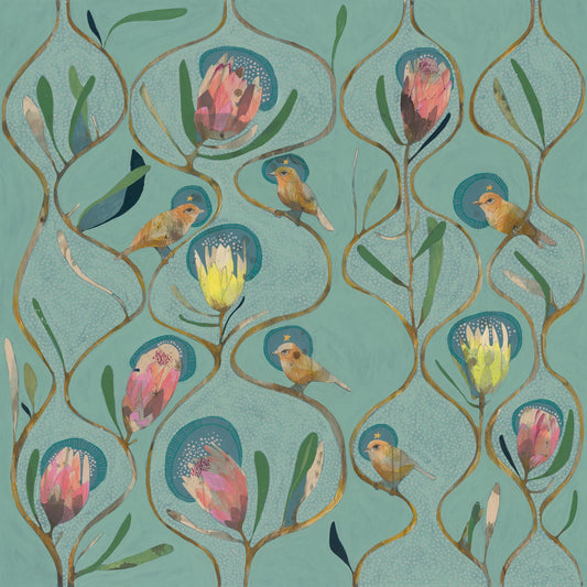 Til the Sun and the Moon and the Stars - Weebill and Protea - Painting