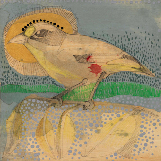 When Love Beckons, You Follow Striated Paralote with Golden Halo - Painting