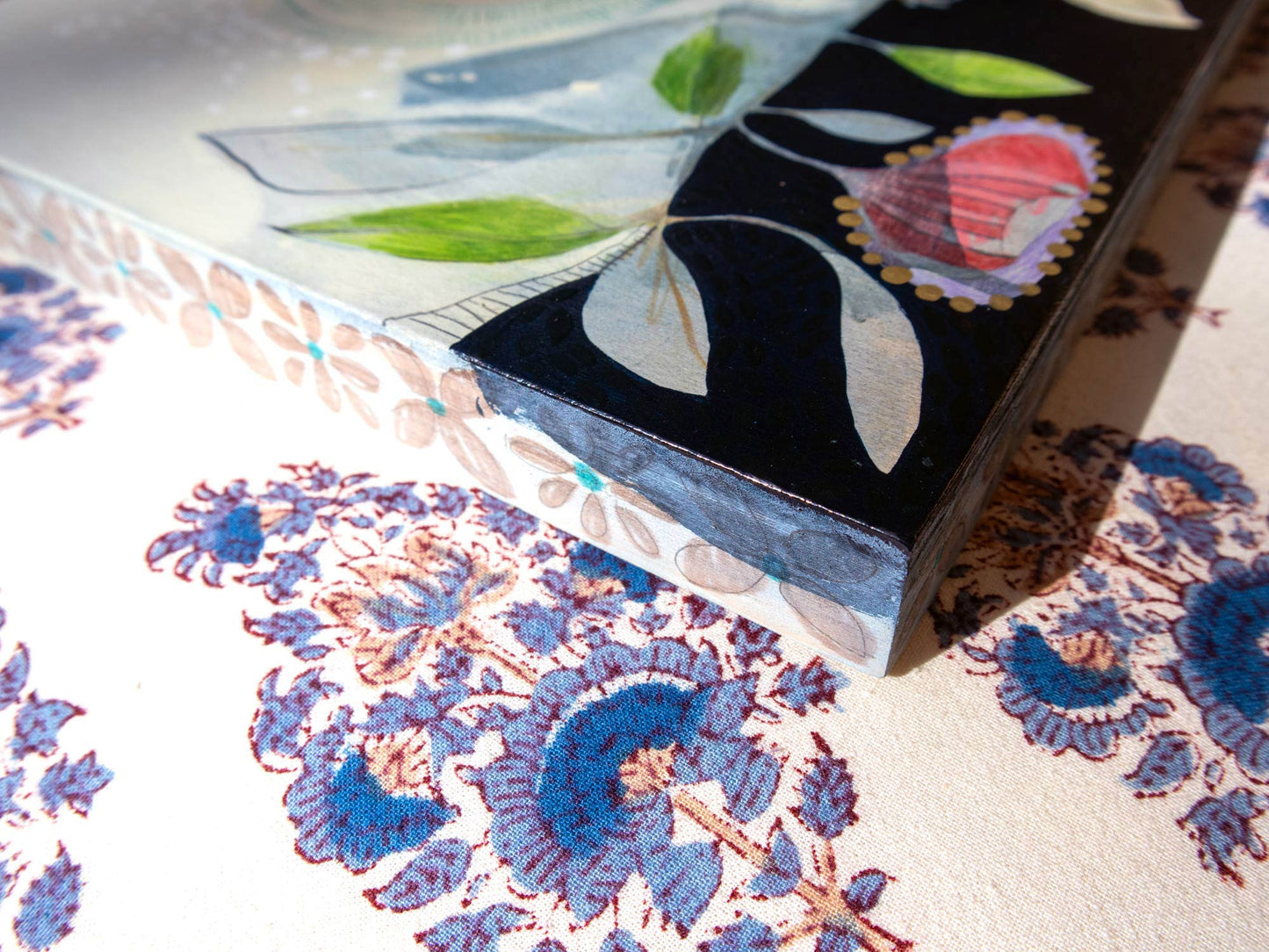 White Plumed Honeyeater and Silver Princess Eucalyptus - Painting